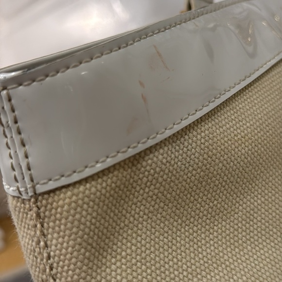 Tory Burch Bag Canvas and Patent Leather Trimmed Beach Tote - Picture 14 of 17